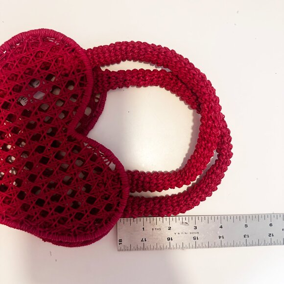 J. Crew Small Red Heart Straw bag - Picture 3 of 8